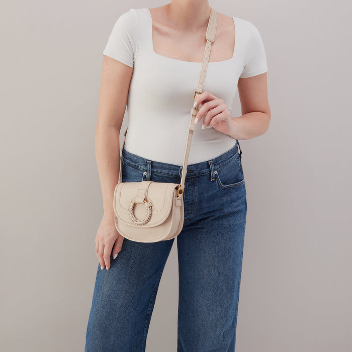 Kiva Small Crossbody In Pebbled Leather - Stonewash