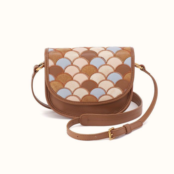 Kiva Small Crossbody In Pebbled Leather - Timber Brown