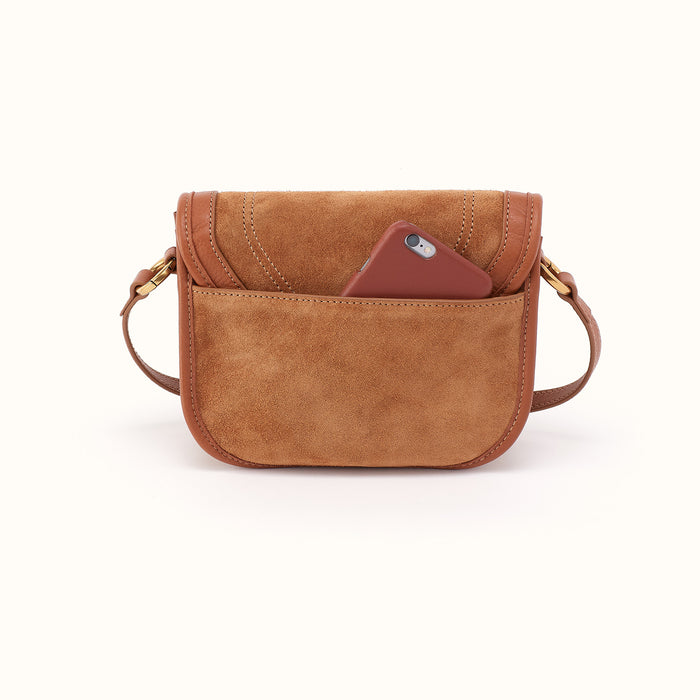 Kiva Small Crossbody in Suede Leather - Oak Barrel