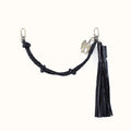 Knot Braid Bag Swag in Polished Leather - Black- FOL