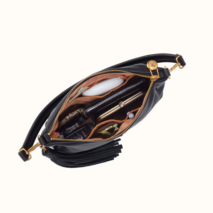 Kori Crossbody Shoulder In Pebbled Leather - Black