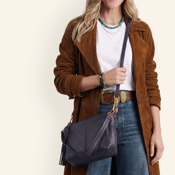 Kori Crossbody Shoulder In Pebbled Leather - Ink Navy