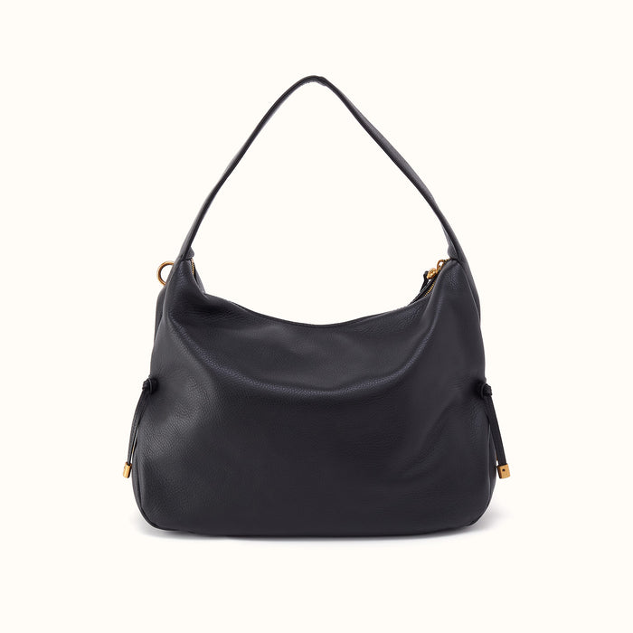Kori Hobo In Pebbled Leather - Black