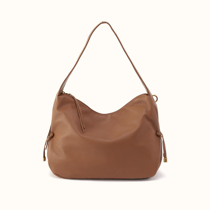 Kori Hobo In Pebbled Leather - Timber Brown- FOL