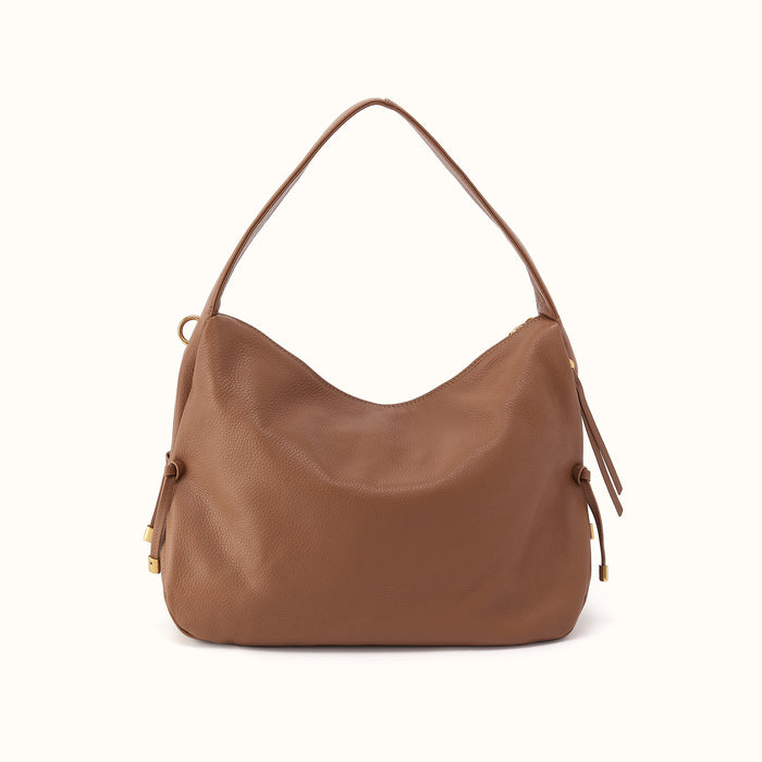 Kori Hobo In Pebbled Leather - Timber Brown