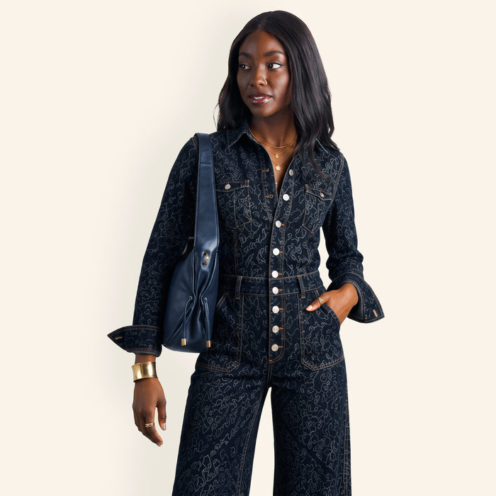 Kori Hobo Shoulder In Pebbled Leather - Ink Navy