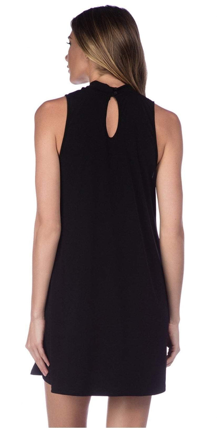 La Blanca Undercover Mock Neck Swing Dress in Black LA8LP31-BLK: