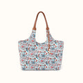 La Jolla Tote in Cotton Canvas - Batik Blooms Canvas- FOL