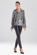 Lamé Tie Neck Blouse