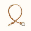Lasso Lanyard Fob in Polished Leather - Truffle- FOL