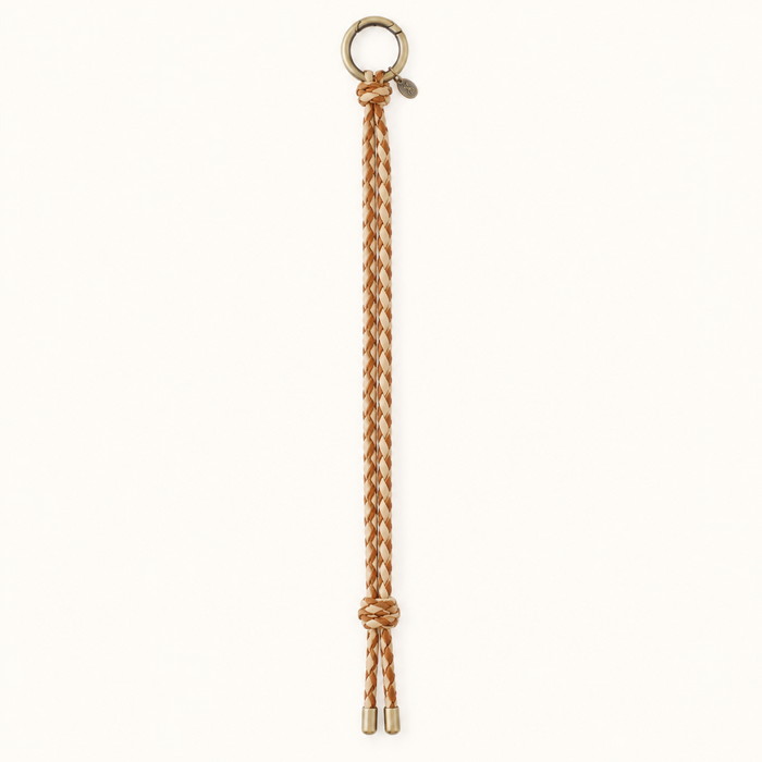 Lasso Lanyard Fob in Polished Leather - Truffle