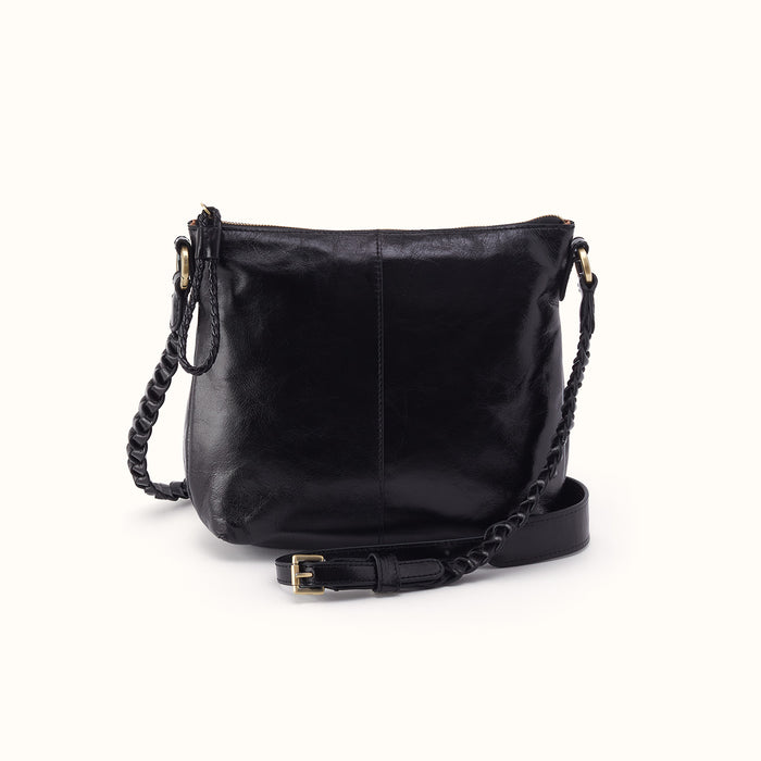 Lasso Medium Crossbody In Polished Leather - Black