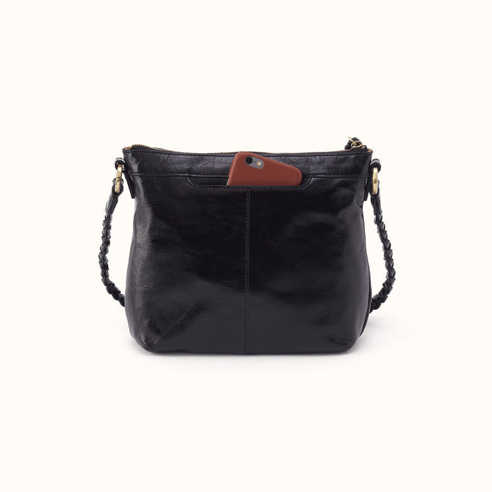 Lasso Medium Crossbody In Polished Leather - Black