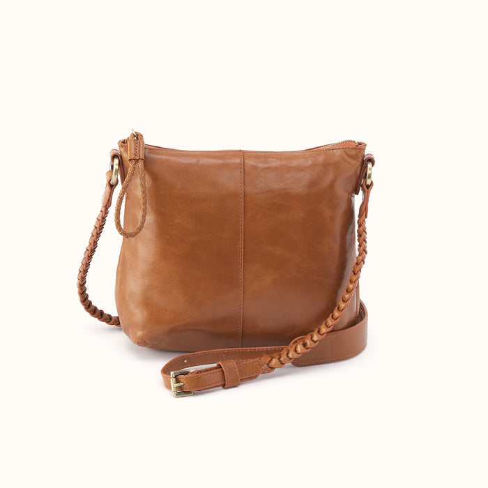 Lasso Medium Crossbody In Polished Leather - Truffle- FOL