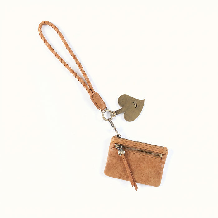Lasso Phone Wristlet In Buffed Leather - Whiskey