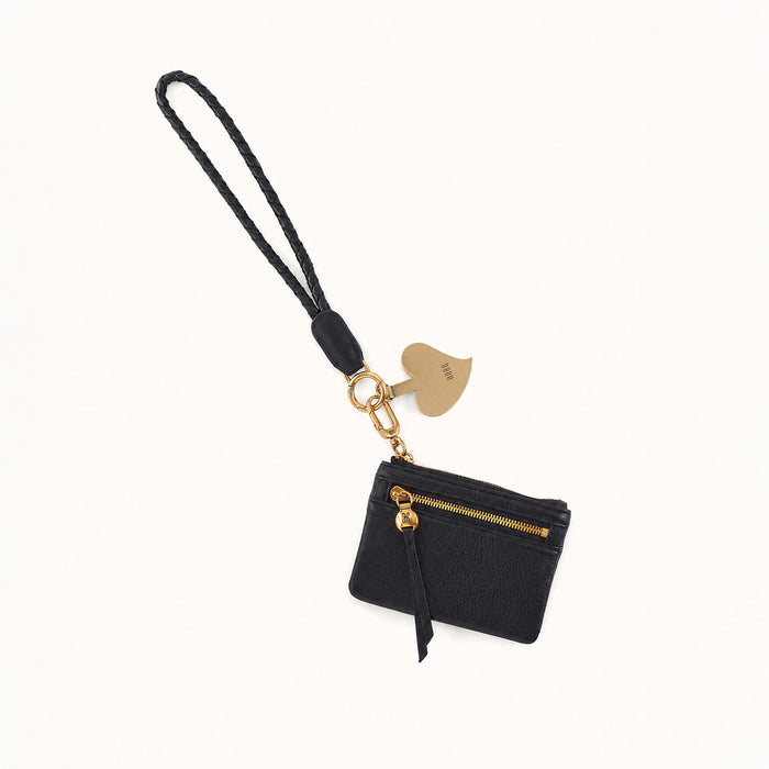 Lasso Phone Wristlet In Pebbled Leather - Black