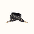 Lattice Stud Strap In Polished Leather - Black- FOL