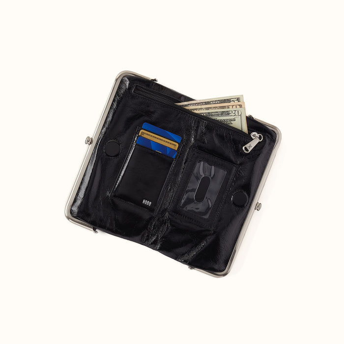 Lauren Clutch-Wallet In Polished Leather - Black