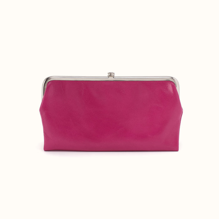 Lauren Clutch-Wallet in Polished Leather - Cactus Flower