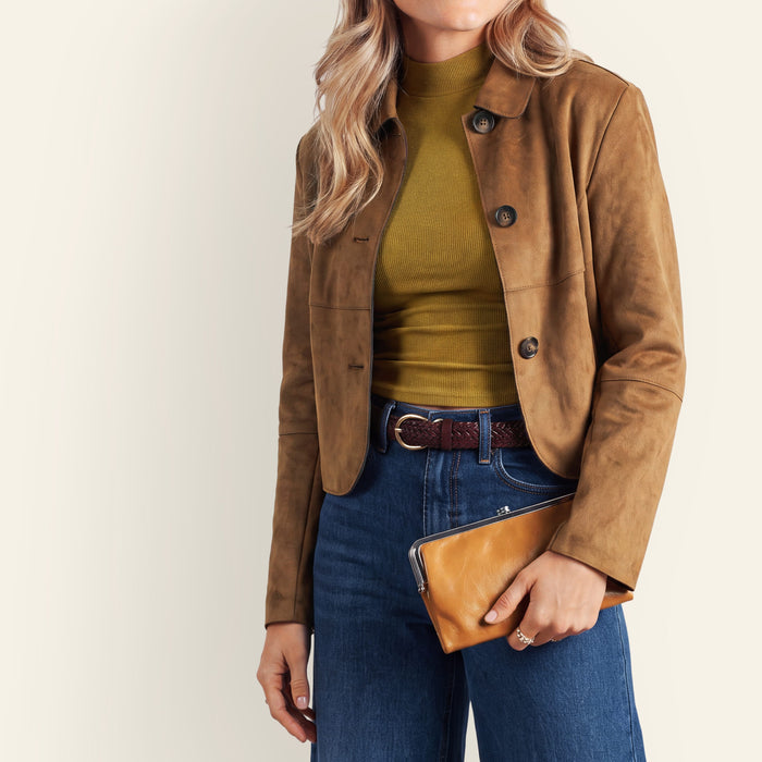 Lauren Clutch-Wallet In Polished Leather - Natural