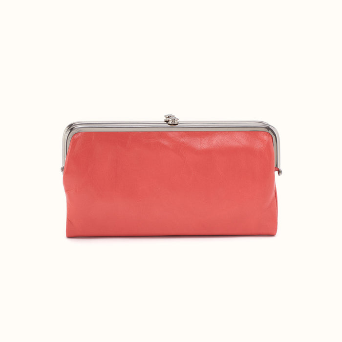 Lauren Clutch-Wallet In Polished Leather - Pink Mirage- FOL