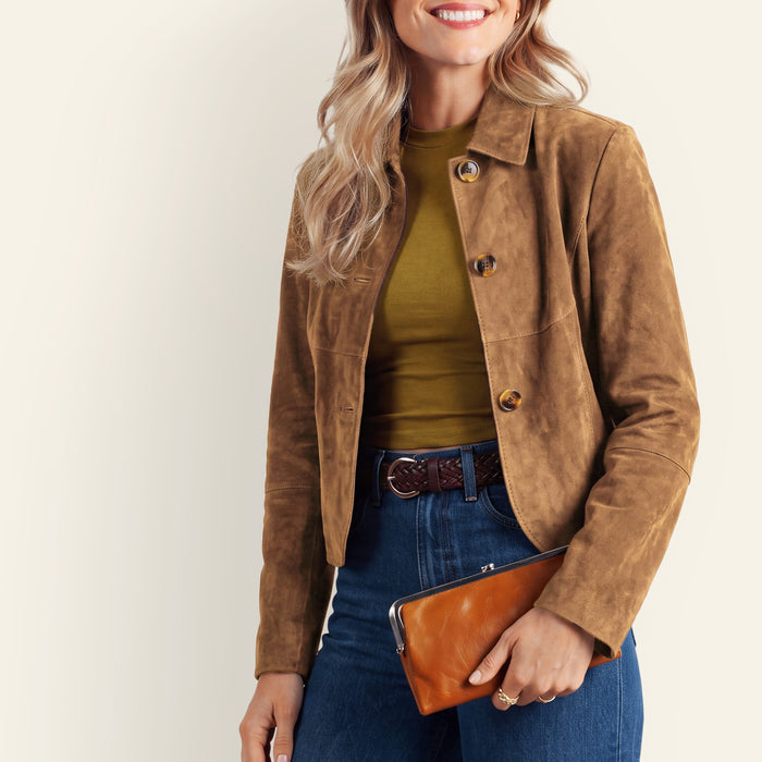 Lauren Clutch-Wallet In Polished Leather - Truffle