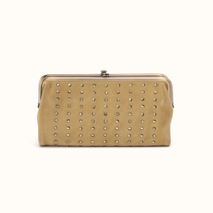 Lauren Clutch-Wallet In Suede Leather - Twilight Fern- FOL