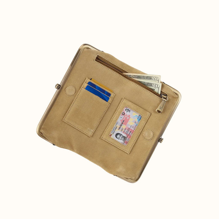 Lauren Clutch-Wallet In Suede Leather - Twilight Fern