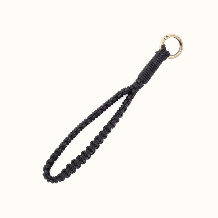 Leather Cord Strap In Coated Leather Cording - Black- FOL