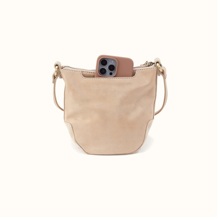 Lexi Crossbody in Buffed Leather - Frosted Pearl
