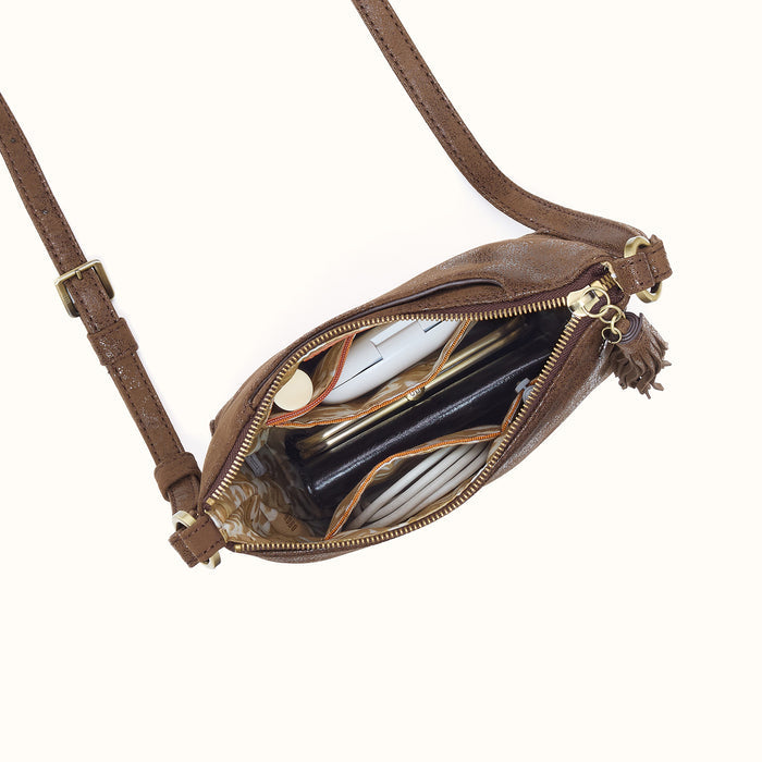 Lexi Crossbody In Buffed Leather - Mocha