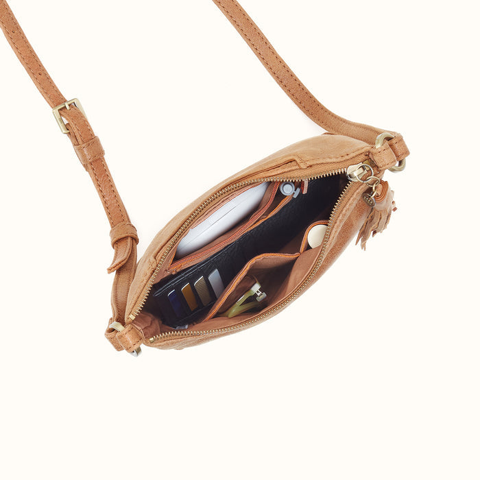 Lexi Crossbody In Buffed Leather - Whiskey