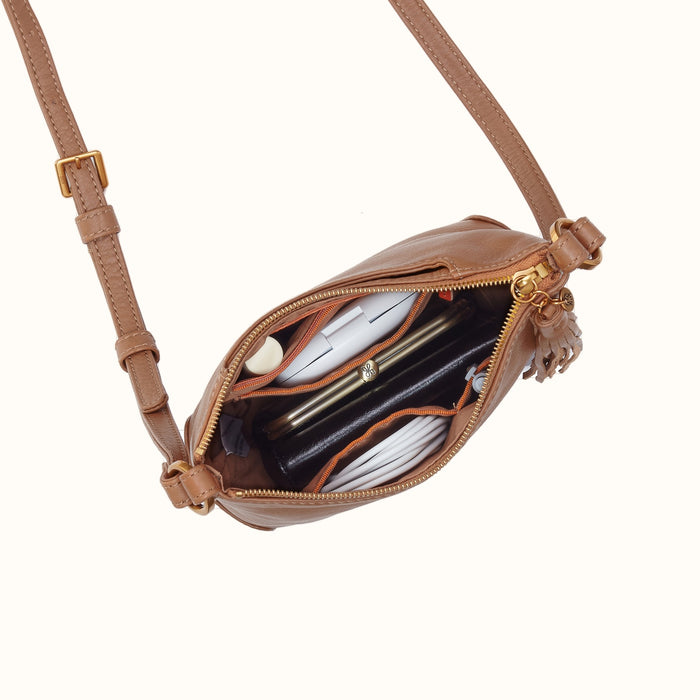 Lexi Crossbody In Pebbled Leather - Timber Brown