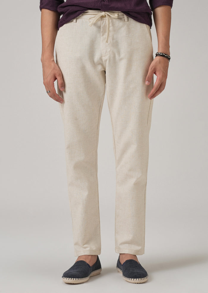 Light Beige Blended Linen Pant