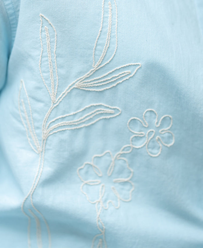 Light Blue Embroidered Shirt