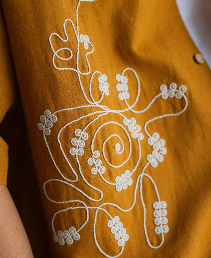 Light Brown Embroidered Shirt