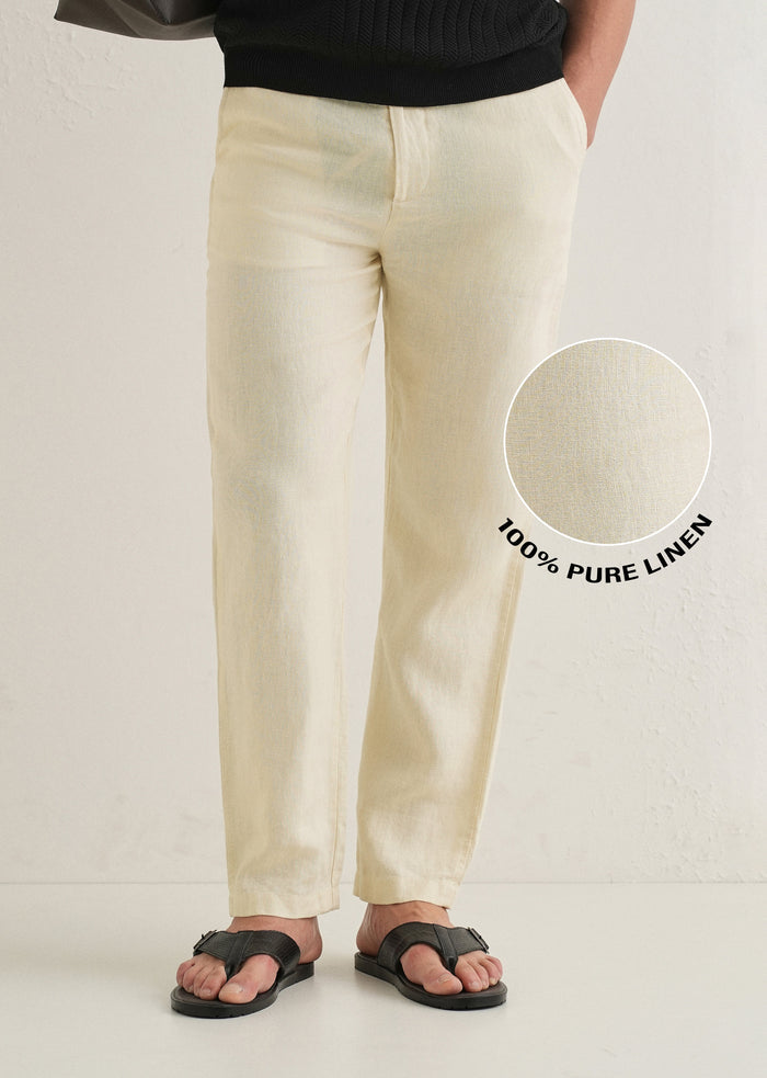 Light Cream Linen Pant