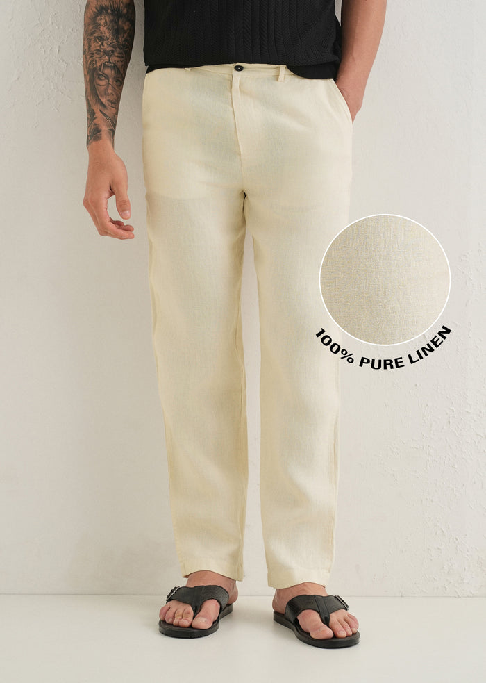 Light Cream Linen Pant