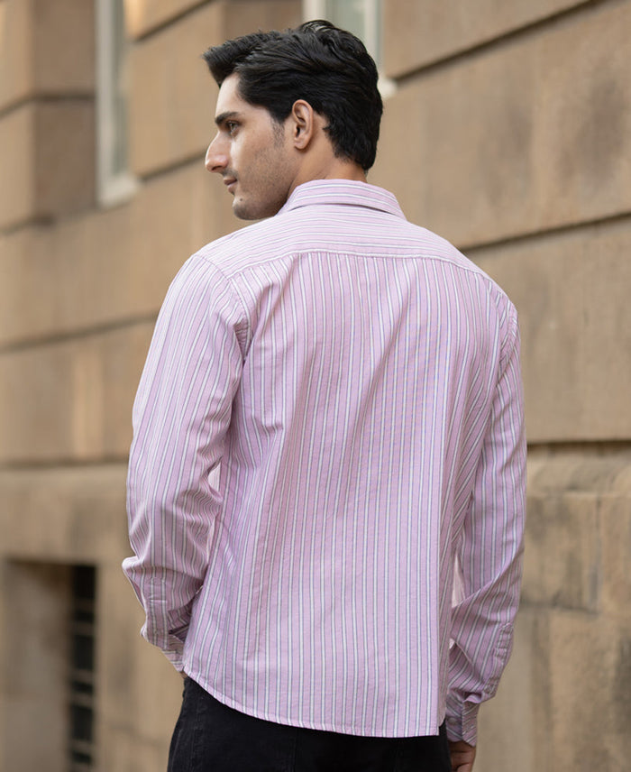 Light Pink Oxford Stripe Shirt 100% Cotton