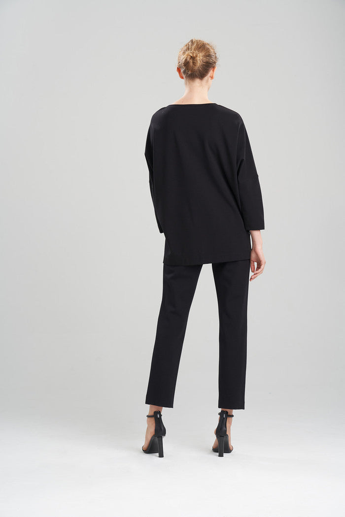 Light Weight Ponte Oversized Embroidered Tunic