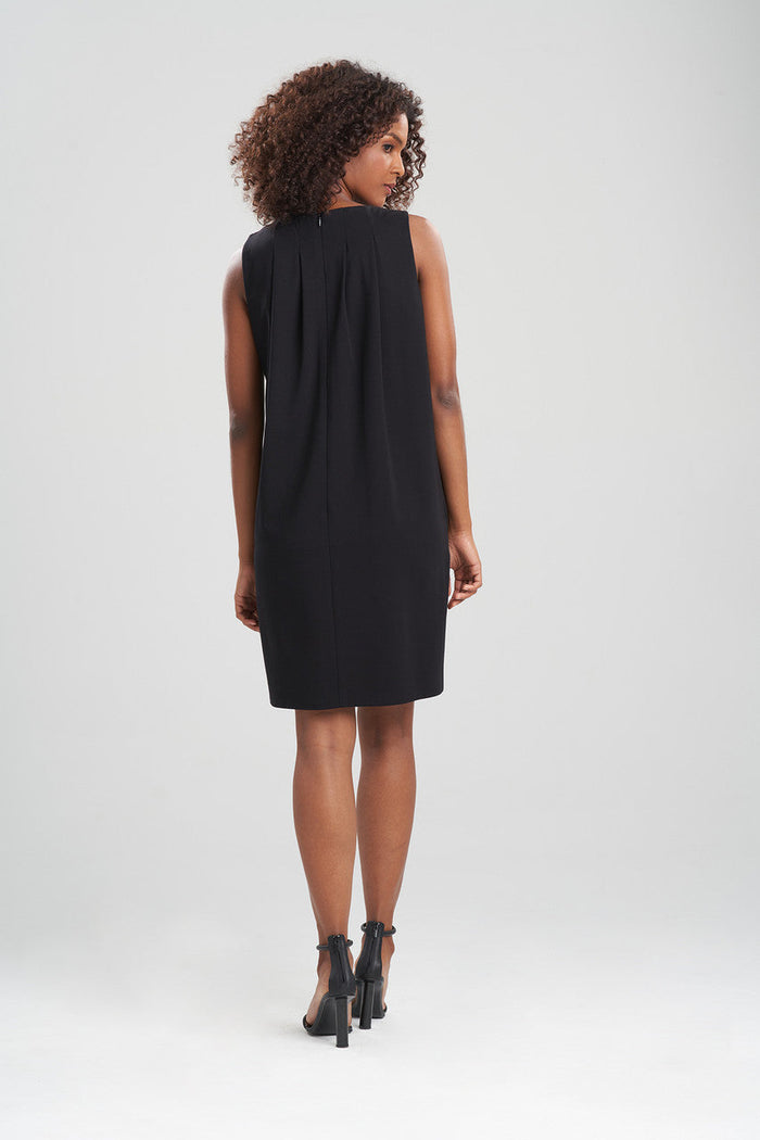 Light Weight Ponte Pleated Shift Dress