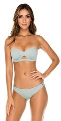 Luli Fama Orillas del Mar Underwire Bandeau in Green L500N61 480: