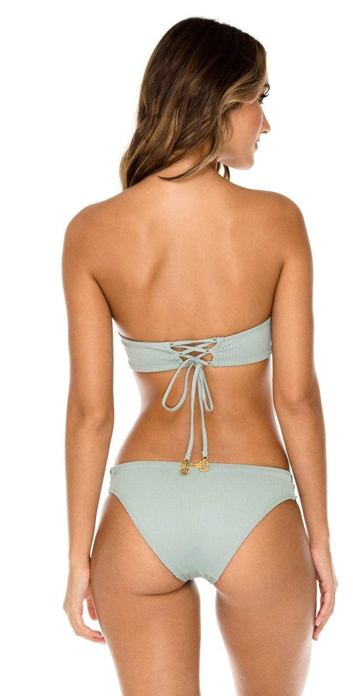 Luli Fama Orillas del Mar Underwire Bandeau in Green L500N61 480: