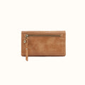 Lumen Continental Wallet In Buffed Leather - Whiskey