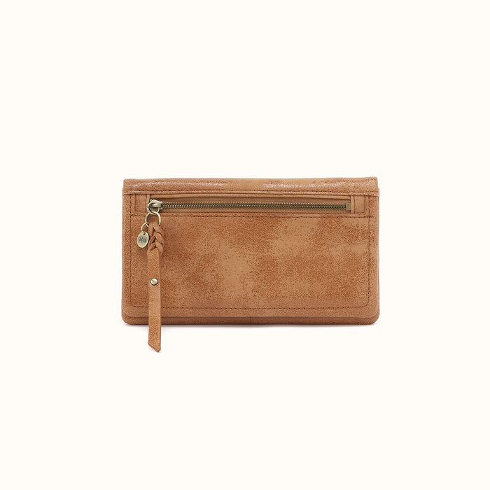 Lumen Continental Wallet In Buffed Leather - Whiskey
