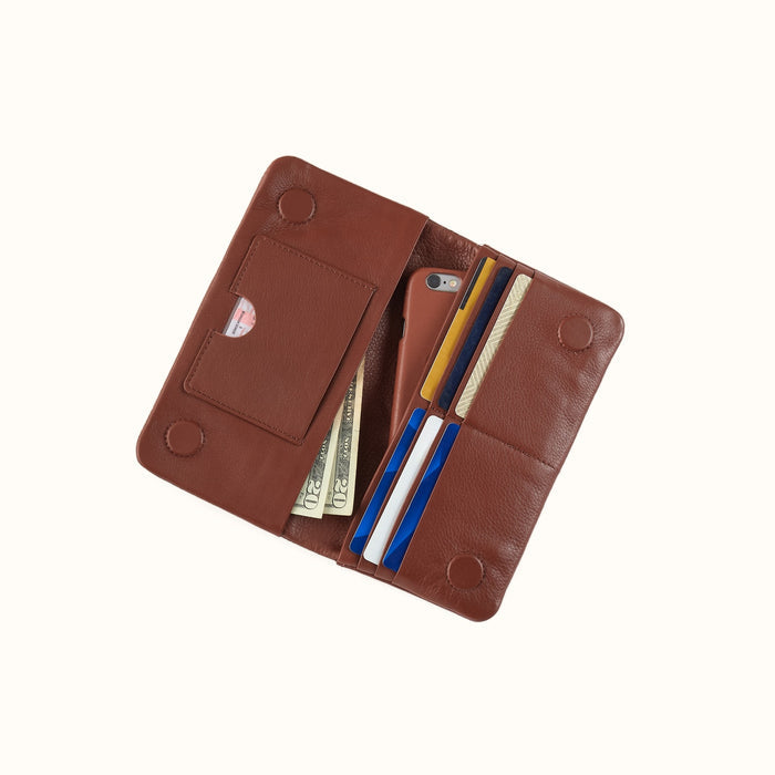 Lumen Continental Wallet In Cloud Leather - Cocoa Bean