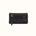 Lumen Continental Wallet in Pebbled Leather - Black With Studs- FOL