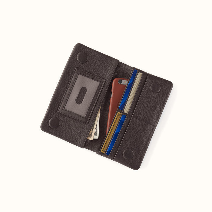 Lumen Continental Wallet In Pebbled Leather