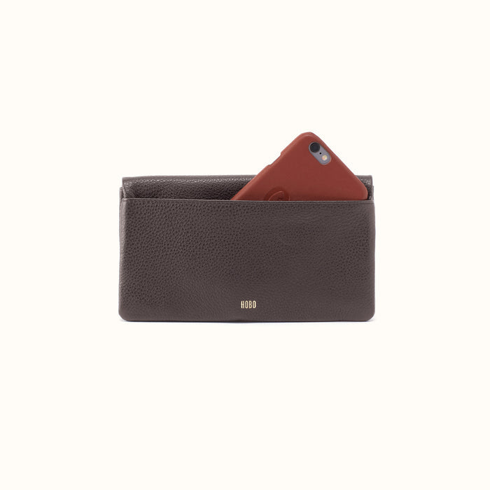 Lumen Continental Wallet In Pebbled Leather
