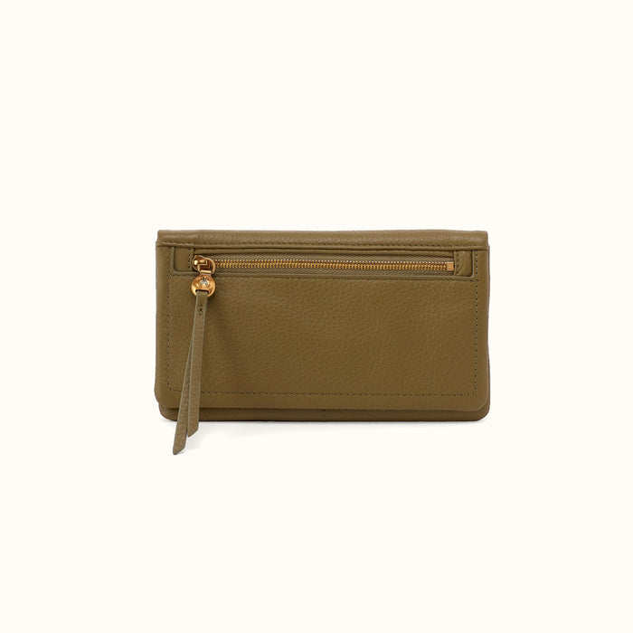 Lumen Continental Wallet In Pebbled Leather - Sunlit Sage- FOL